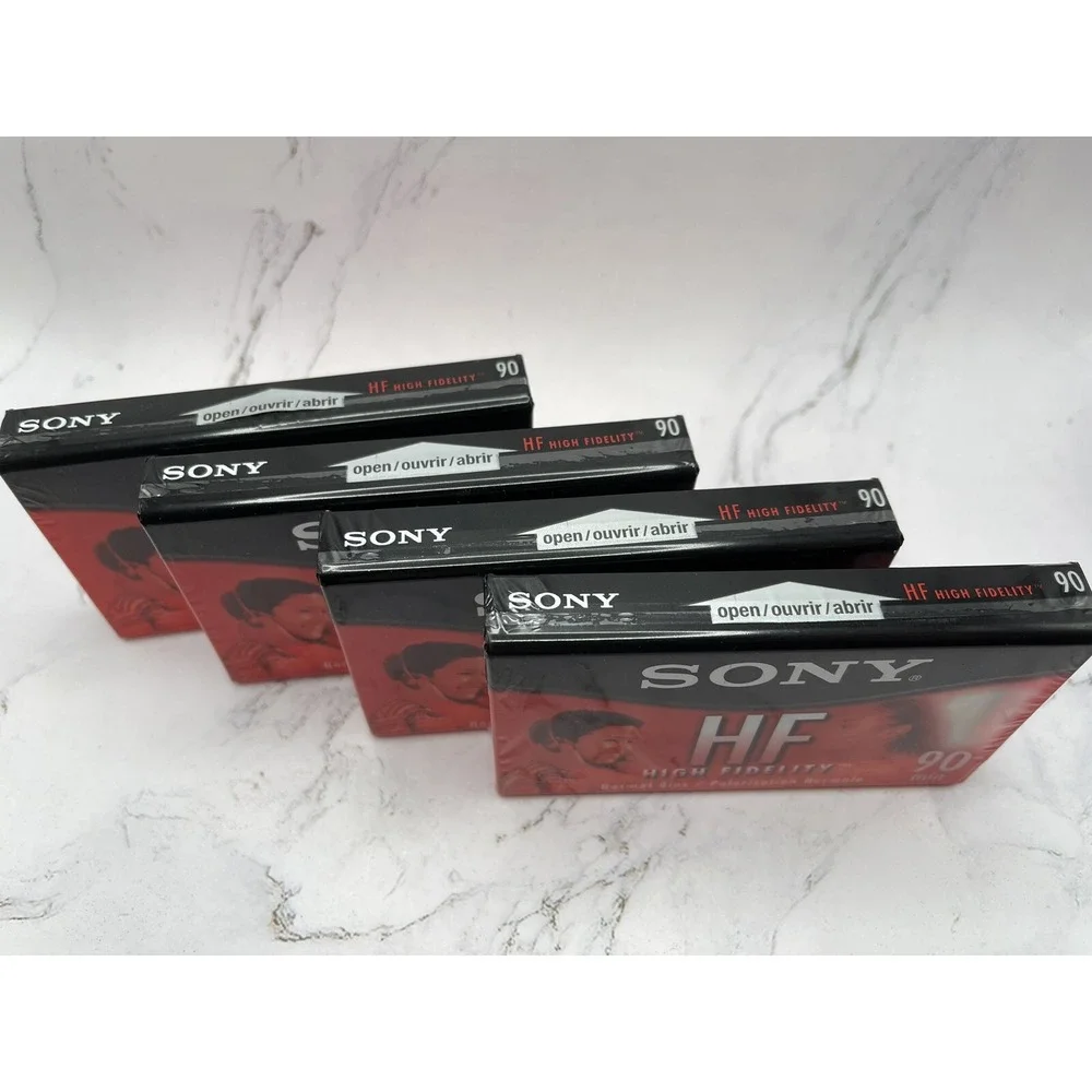 Lot of 4 New & Sealed Sony High Fidelity‎ HF 90 Min Audio Blank Cassette Tapes